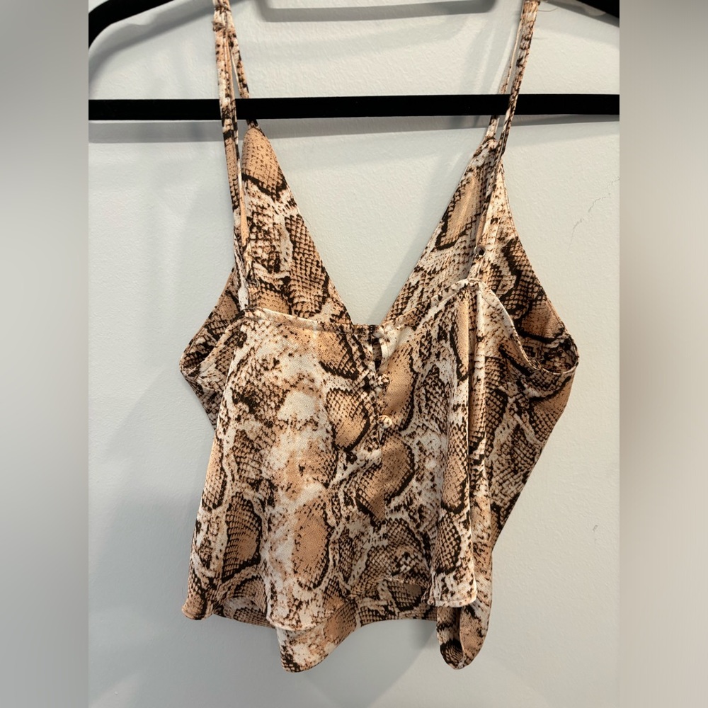 Cotton Candy Brown and Tan Backless Camisole